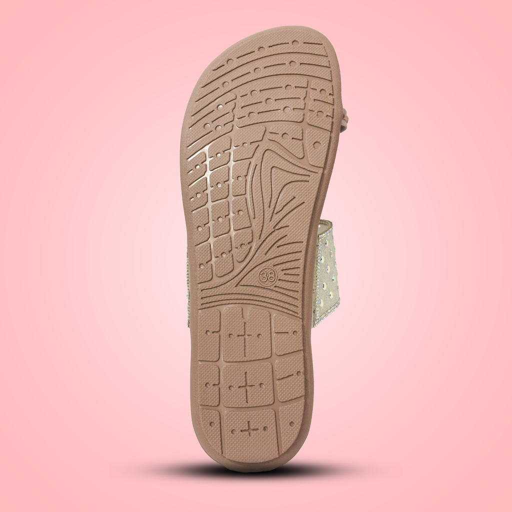 Sparkly Pastel Toe Ring Flats – Elegant Glitter Slides for Parties & Daily Glam