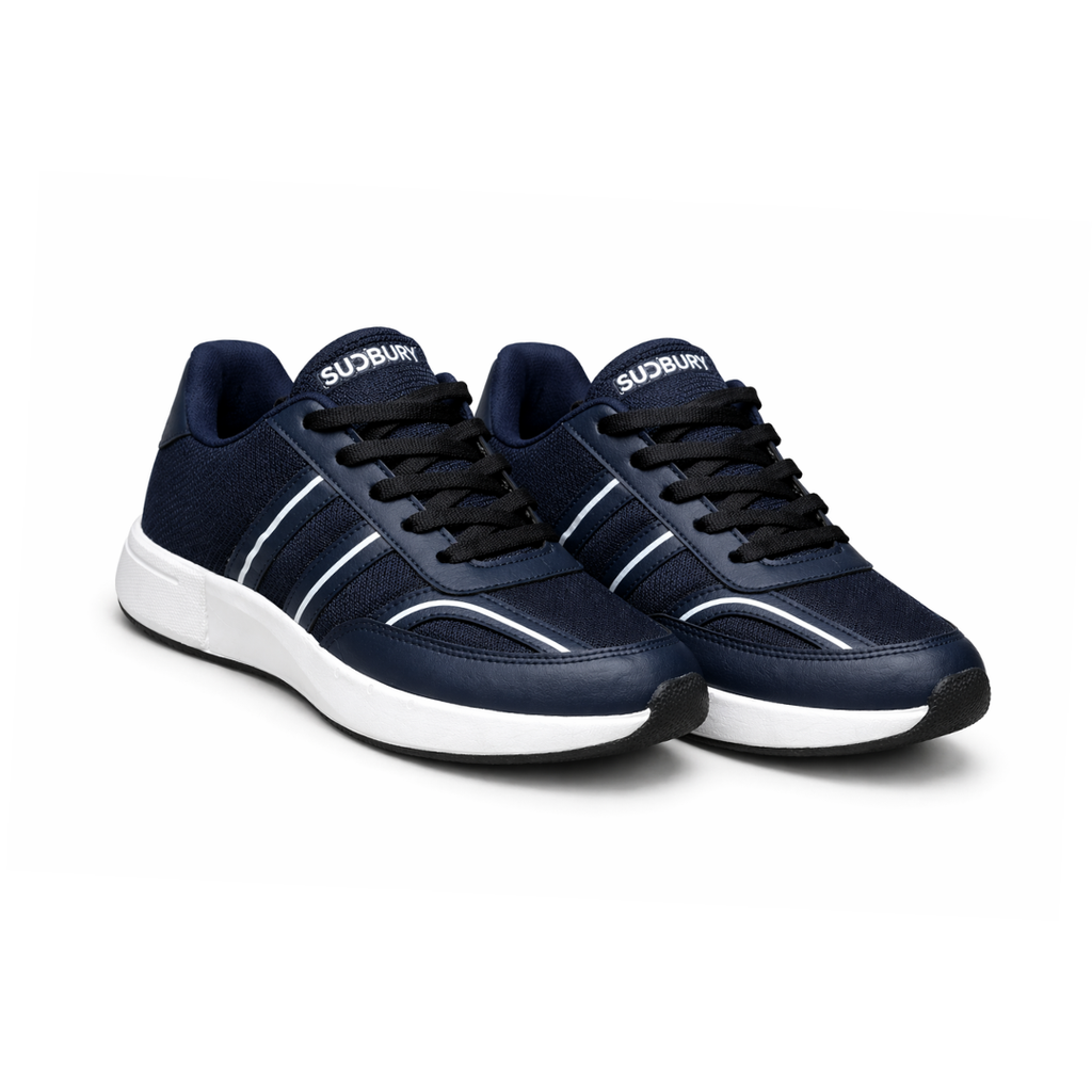 Sudbury RunMax Marathon Lightweight Running Shoes for Men – Breathable Sports & Walking Shoes | Navy