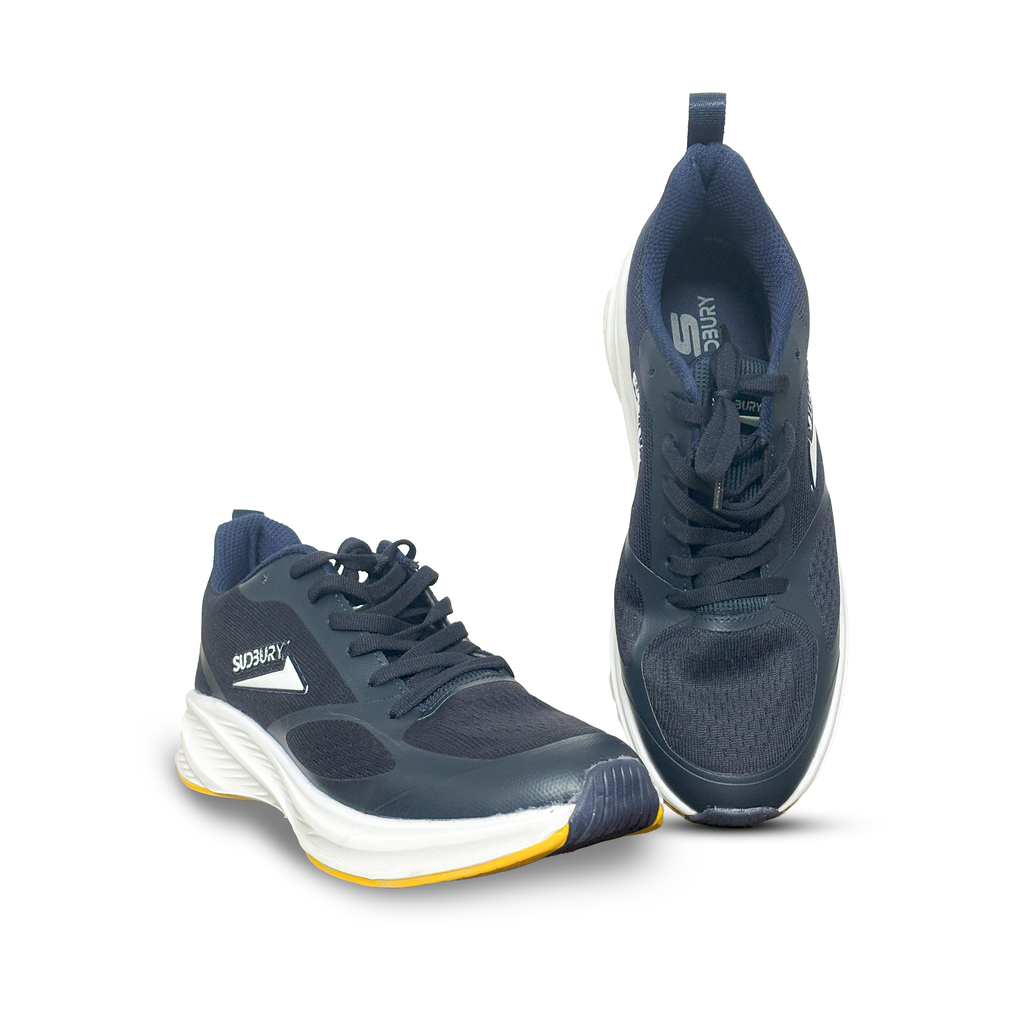 Men’s Navy Blue Running Shoes – Lightweight Trainers with Cushioned Sole by Sudbury