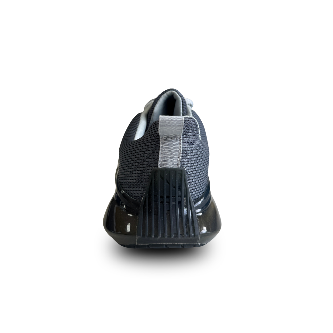 Gray athletic shoe on a white background