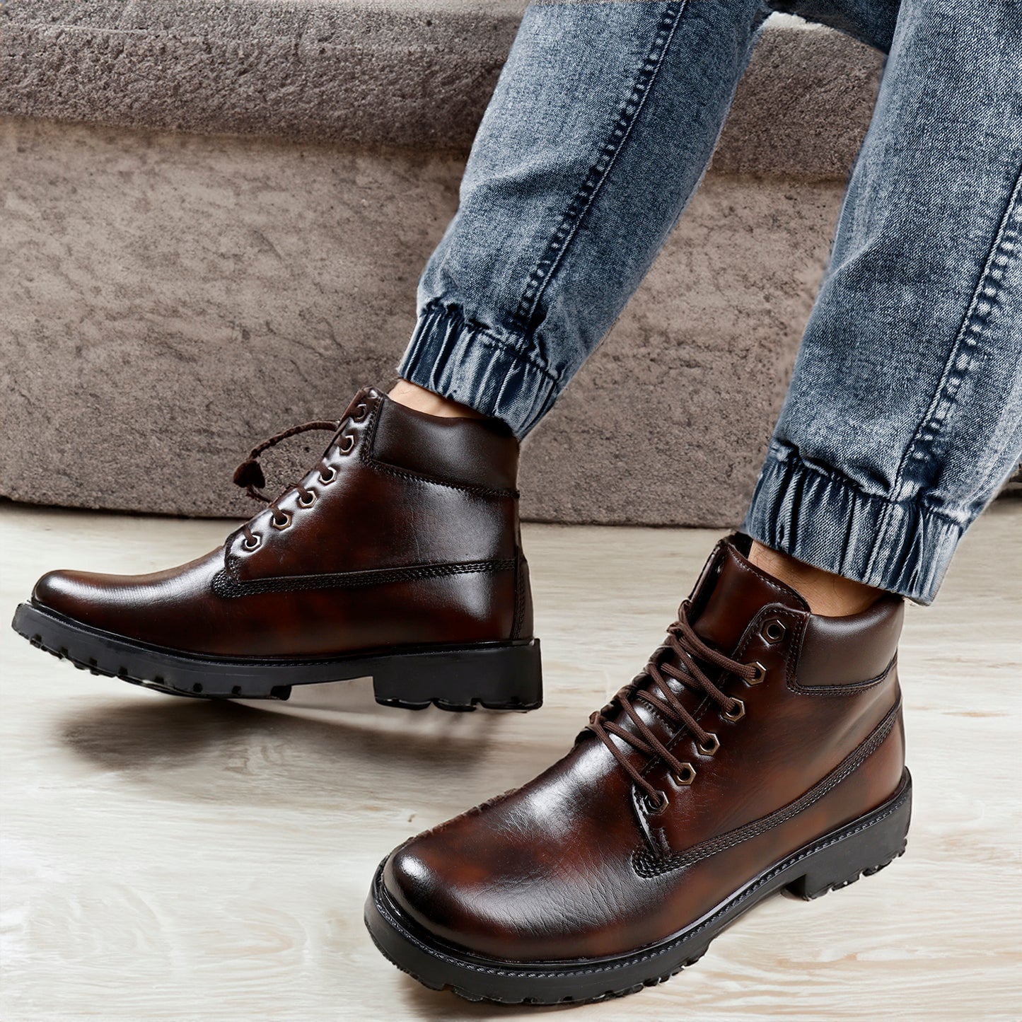 Men's Ankle Lace-up Boots for All Seasons