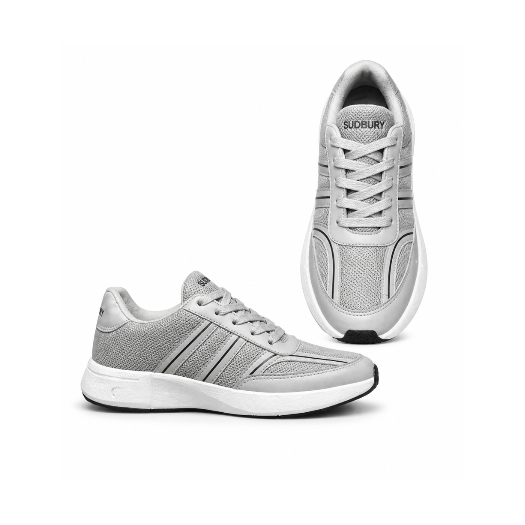 Sudbury RunMax Marathon Lightweight Running Shoes for Men – Breathable Sports & Walking Shoes | Grey