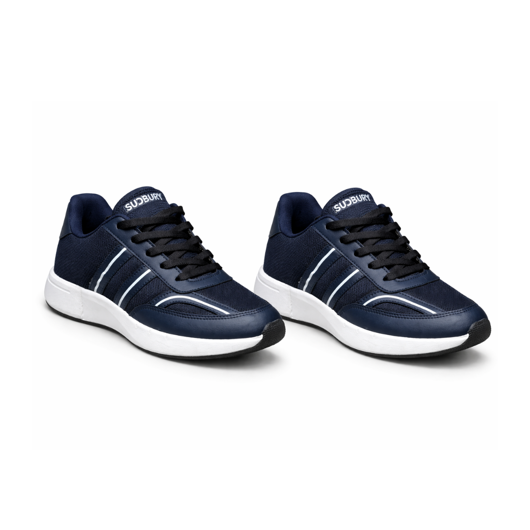 Sudbury RunMax Marathon Lightweight Running Shoes for Men – Breathable Sports & Walking Shoes | Navy