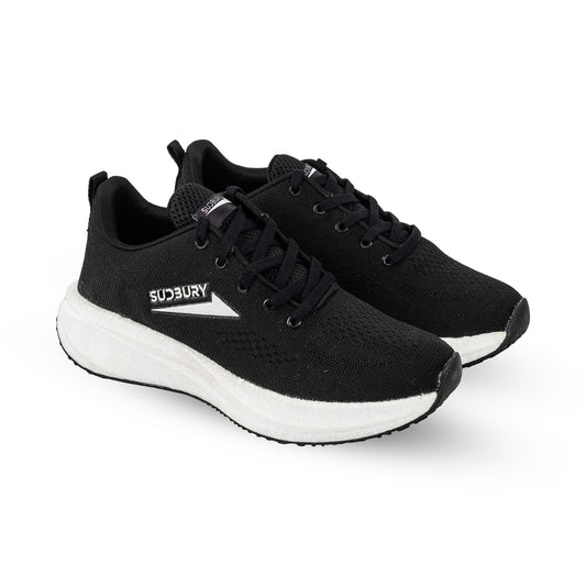 Men Soft Black Running Shoes-Sudbury